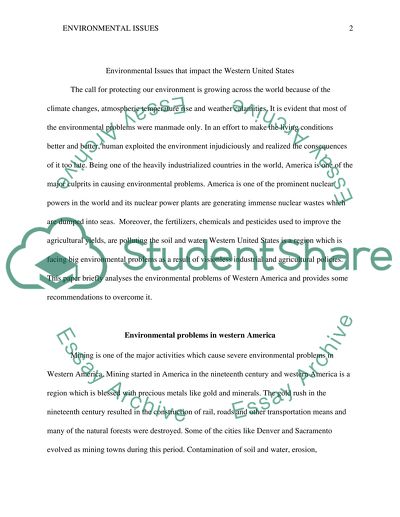 Environmental Issues that Impact the Western United States