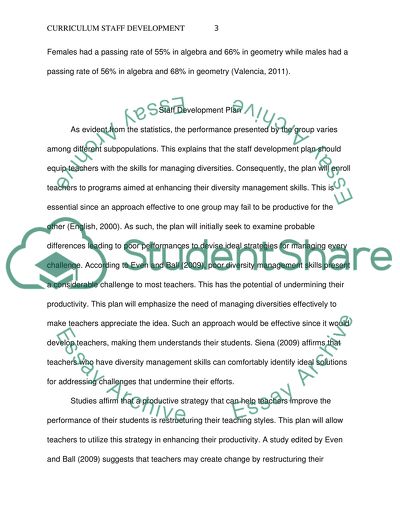 Curriculum Staff Development Plan