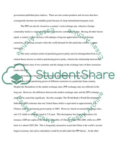 Purchasing Power ParityBig Mac Index