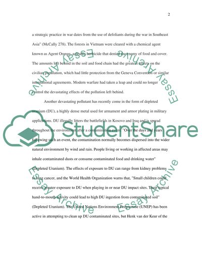 Pollution Caused By War