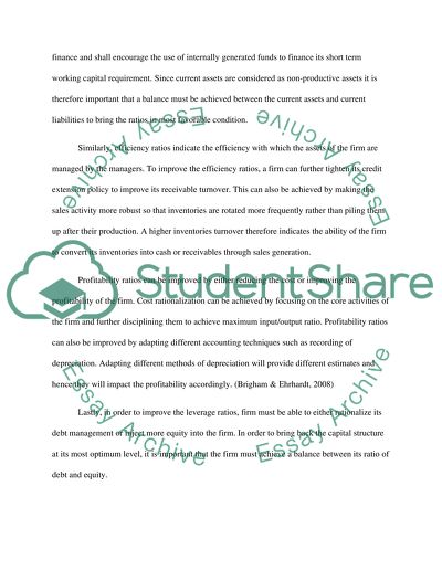 Improving Financial Ratios