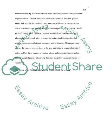 Company Law Reform Bill