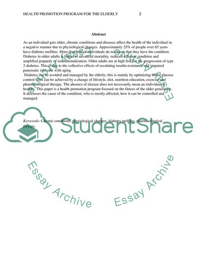 Health Promotion Program for the Elderly