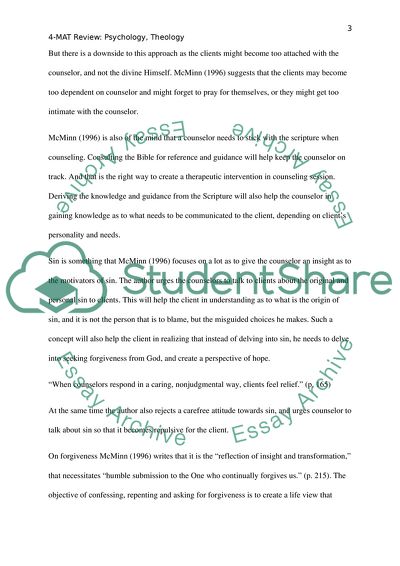 4-Mat Review Psychology, Theology, and Spirituality in Christian Counselling