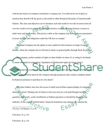 Company Law of the UK