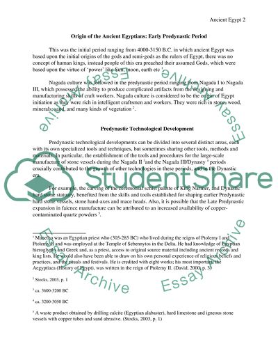 Origin of the Ancient Egyptians