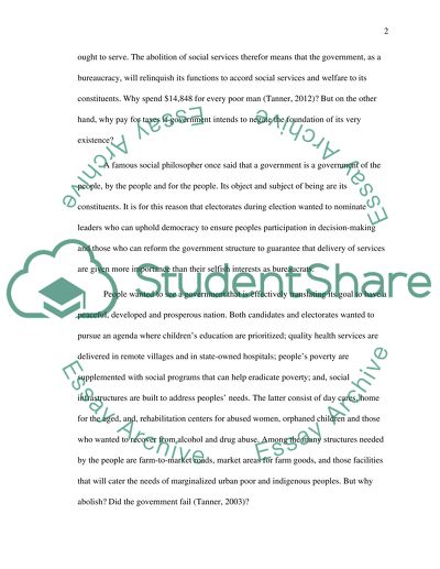 All forms of government welfare should be abolished