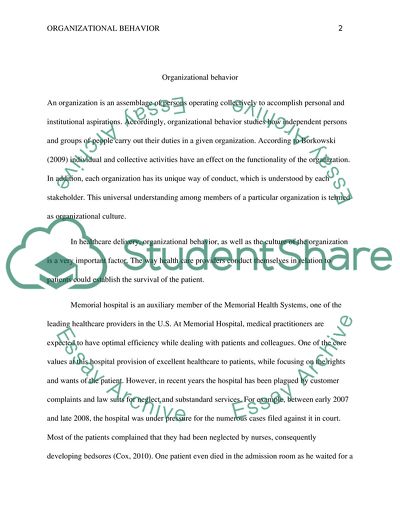 Organizational Behavior and Culture