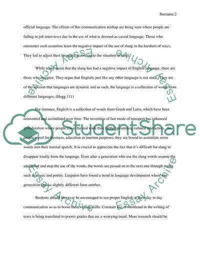 The Effect of Slang on the Students Writing Abilities