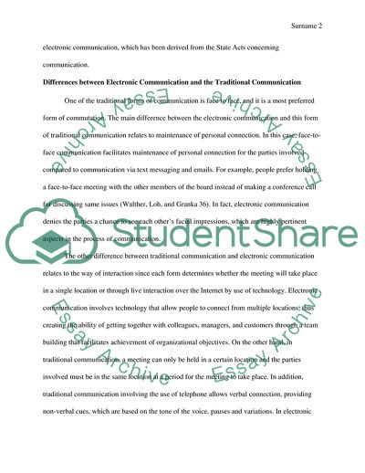 Electronic Communication and Its Impacts on the Organization