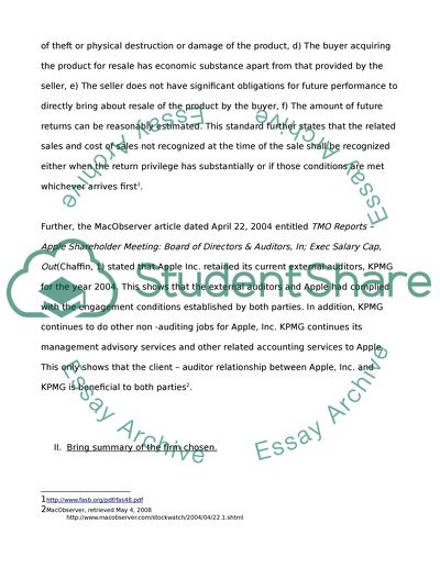 Apple Financial Accounting