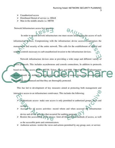 Network Security Planning