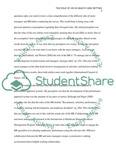 The Role of HR in Health Care Settings