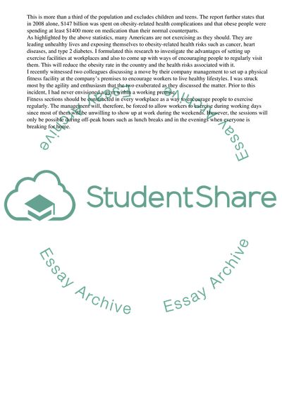 Exercising Facilities at the Workplace