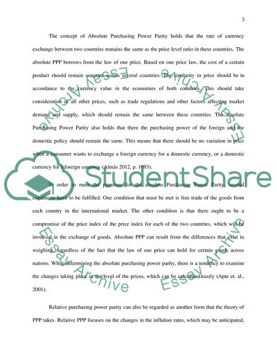 The Theory of Purchasing Power Parity