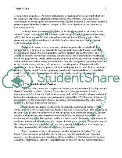 Elementary Particles of Matter