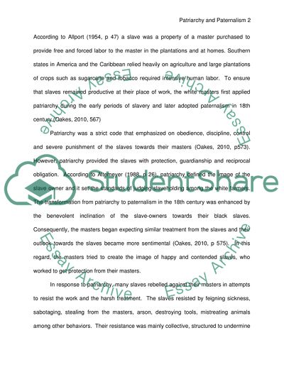 Pateriarchy and Paternalism