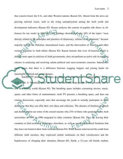 Satellite Television and Arab Youth: The Consumption of Materialism, Not Freedoms