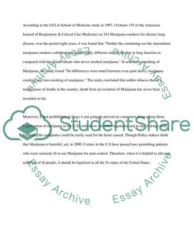Leagalization of Medical Marijuana
