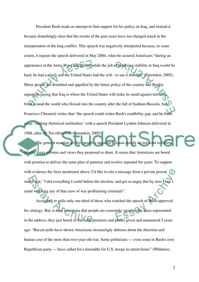 President Bushs speech about Iraq