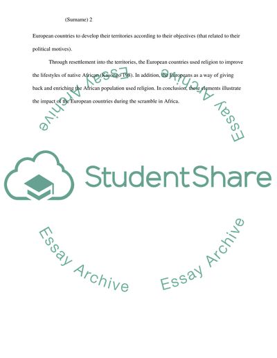 European Countries and the Scramble for Africa