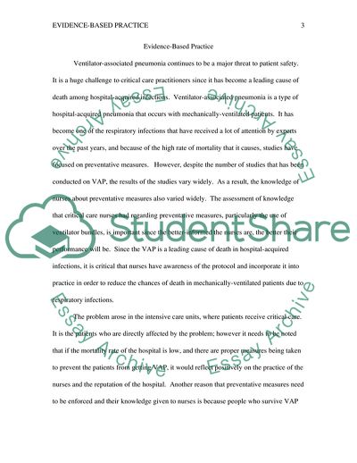 Ventilator-Associated Pneumonia and Nursing
