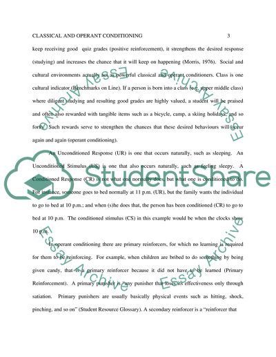 Classical and Operant Conditioning