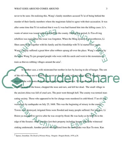 Book Analysis of the Death of Woman Wang