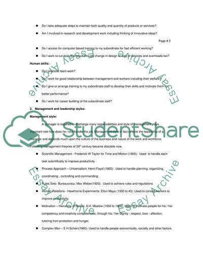 Own potential as a Prospective Manager