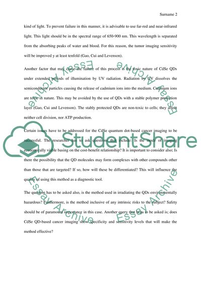 Cdse Quantum Dots in Imaging of Cancerous Tumors