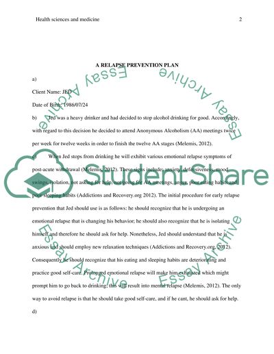 Relapse Prevention Plan