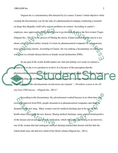 Analysis of Orgasm Inc Documentary Film Directed by Liz Canner