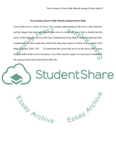Nerve Lesions of Lower Limb (Muscle Testing of Lower Limb)