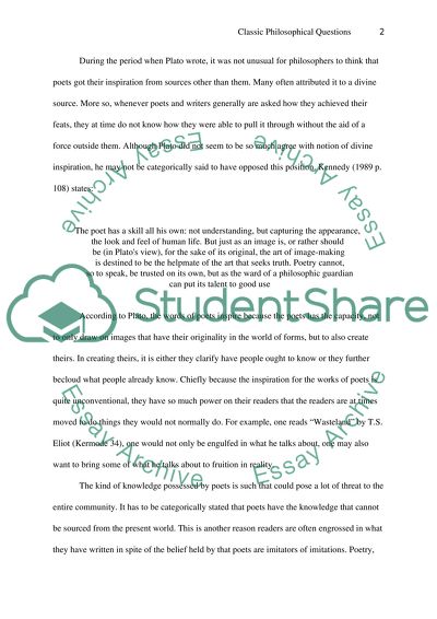 Classic Philosophical Questions