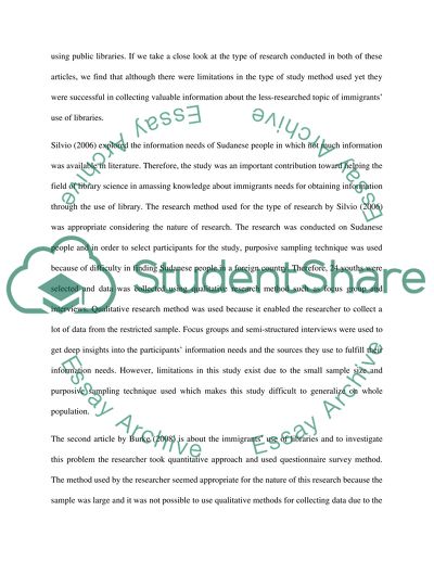 Library Resources Used by Immigrant Households