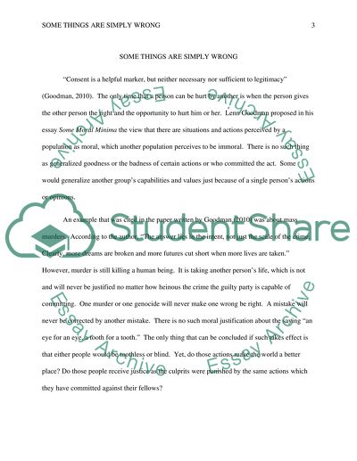 Some Things are Simply Wrong