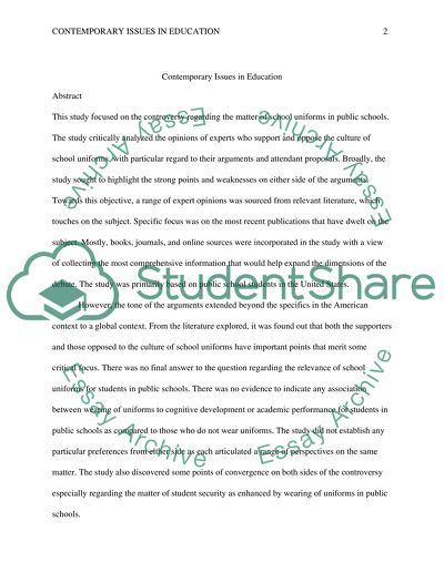 issues in education research paper