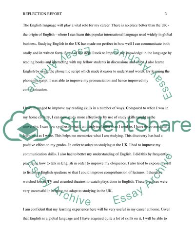 Reflections on Experience of Living and Studying in the UK