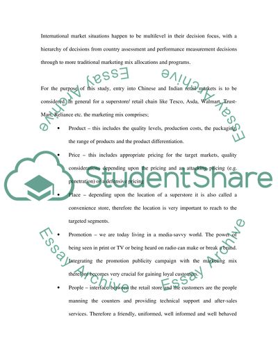 Entry into Chinese and Indian Retail Markets
