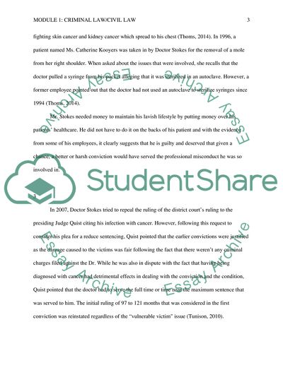 Module 1: Criminal Law/Civil Law (CASE) Module 1