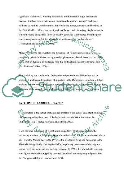 Teachers Migration in the Philippines