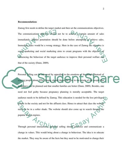 Evaluation of Zamogs Personal Selling Approach