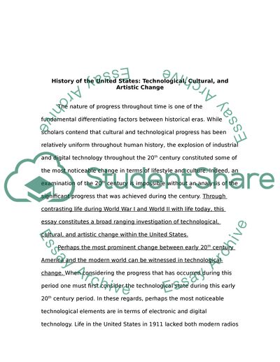 History of the United States: Technological, Cultural, and Artistic Change