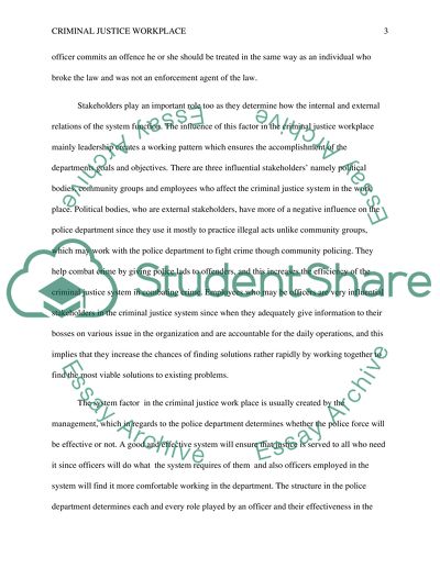 Organizational Behavior Factors Affecting the Criminal Justice