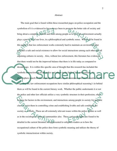 Symbolic Interactionism in Police Culture