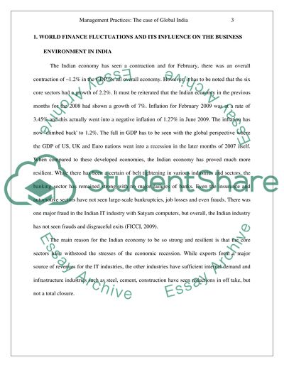 Management practices-The case of global india
