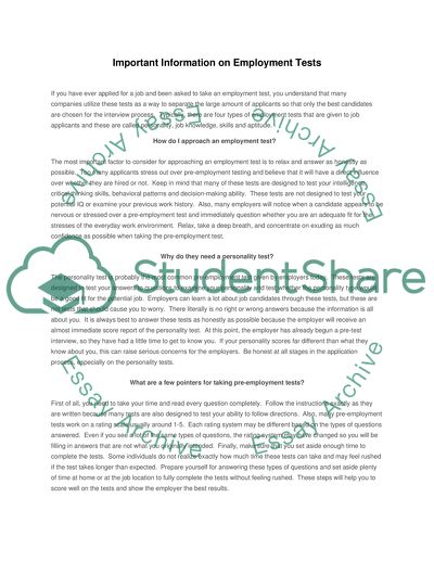 How to Pass an Employment Test