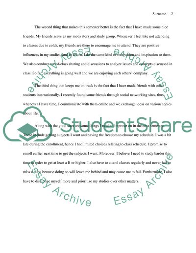 First semmester in the university