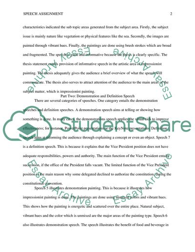 Speech Class Assignment