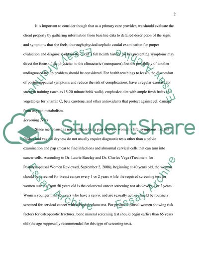 Postmenopausal Symptoms and Osteoporosis Analysis